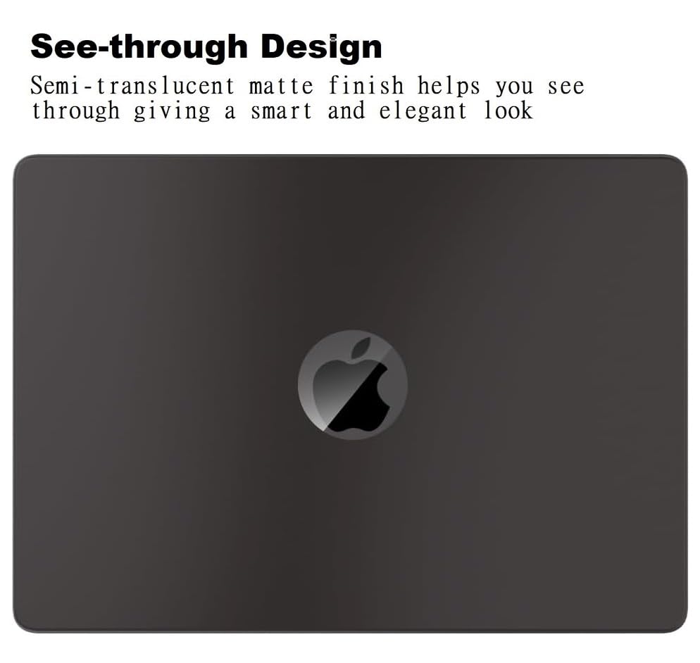 Image of Midkart Kickstand Case Compatible with MacBook Air 13.6 inch M5 M4 M3 M2 Release 2026-2022 A3449 A3240 A3113 A2681 Hard Shell Cover Keyguard Dust Plugs for MacBook Air 13 inch Case, Matte Black