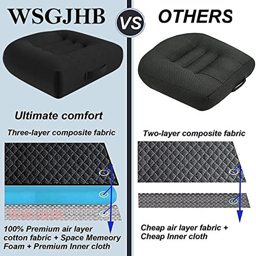 Wsgjhb Car Booster Seat Cushion Posture Cushion Portable Breathable Mesh, Effectively Increase The Field Of View By 12Cm/ 4.7In, Ideal For Office, Home, Angle Lift Seat Cushions,Black #TOP3