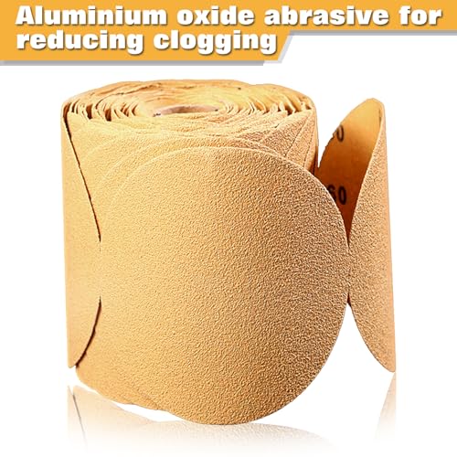 Image of SPEEDWOX 100 Pcs 60 Grit 5 inch Round Sanding Discs Sandpaper Roll | Adhesive Back PSA Sticky Back, No Hole, Stick and Sand Sandpaper for Wood, Auto Body Repair Marine Paint Metal and Plastics