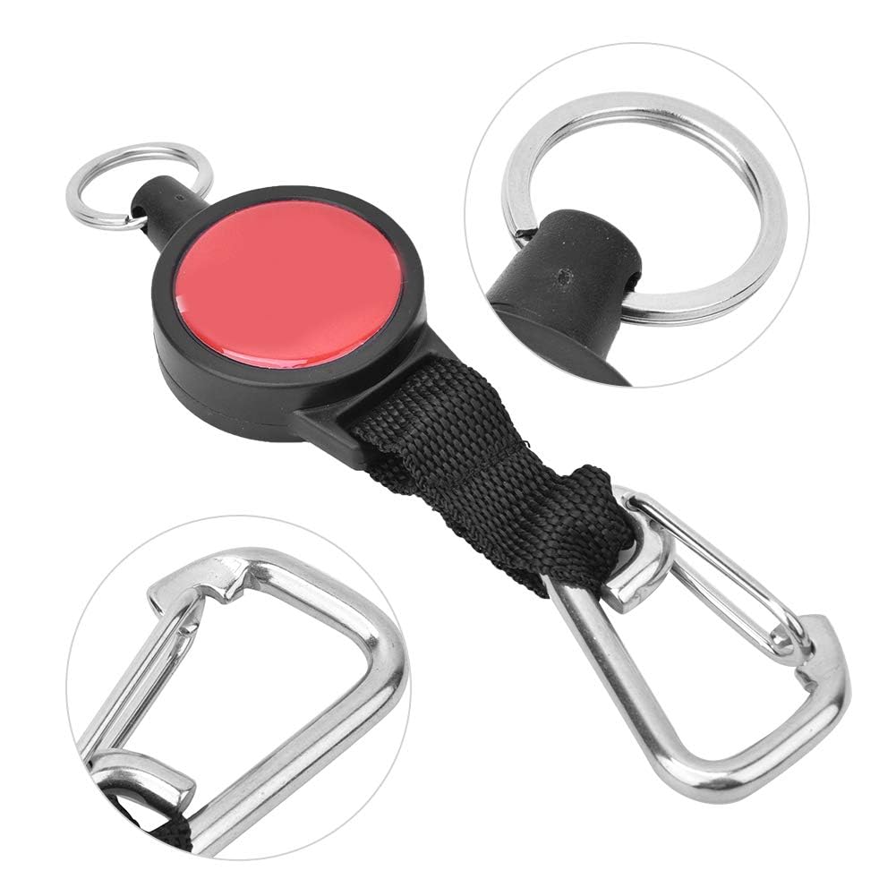 Alomejor Edelstahl Scuba Console Retractor Hochleistungsschlüsselring mit Schnellverschluss Tauchzubehör