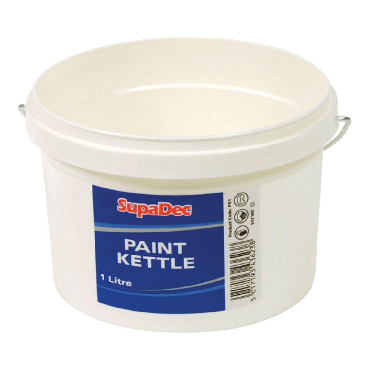 SupaDec Paint Kettle – 1L | Durable Plastic Paint Bucket | Lightweight Paint Tub for DIY & Trade Use | Ideal for Brushes & Small Rollers | Easy-Carry Handle | 1 Litre Capacity