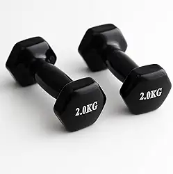 Kit de Halteres Sextavado Emborrachado 2Kg Preto MK FIT - Academia - Musculação - Fisioterapia - Fortalecimento -