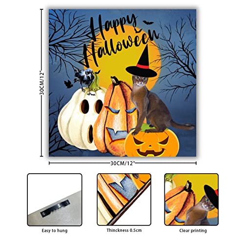 Panneau bois citrouille Halloween pour habiller vos murs vides