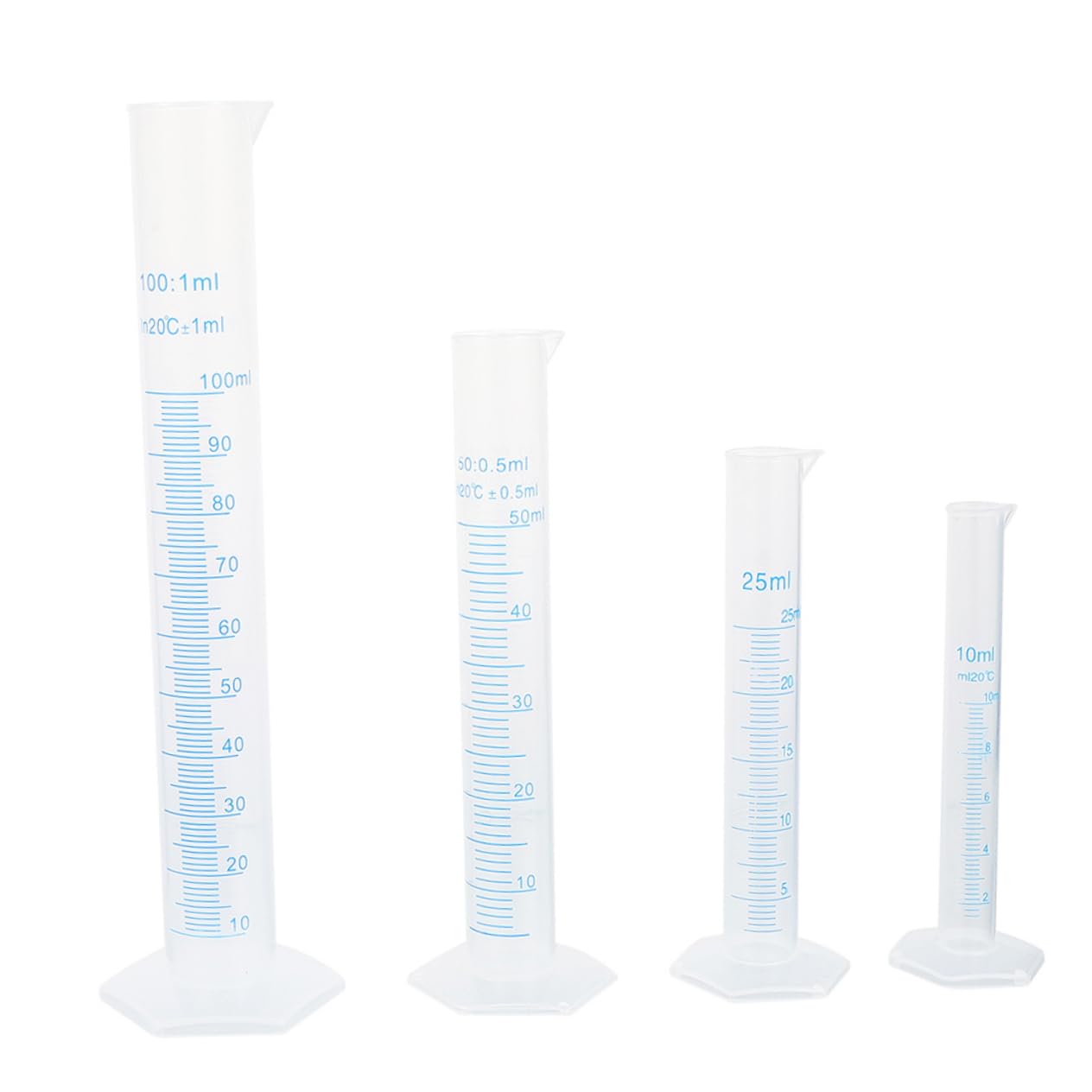 Gatuida Pcs Practical Plastic Graduated Cylinder Scale for Chemistry Lab Accurate Measuring Cup Sturdy Stable Design