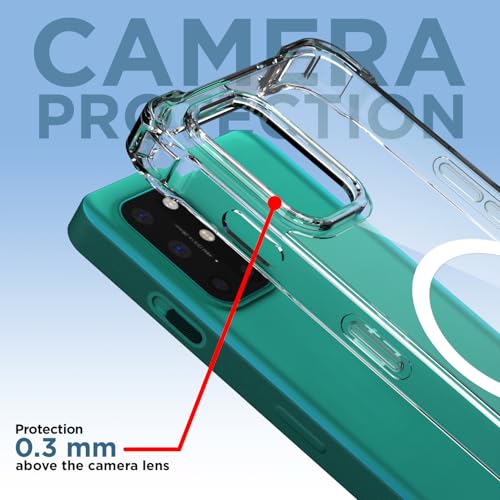 Image of Pikkme Back Cover for OnePlus 8T / 9R Mag-Safe Shockproof PC + TPU Protective Case Magnetic Support Bumper Case (Transparent Mag-Safe)
