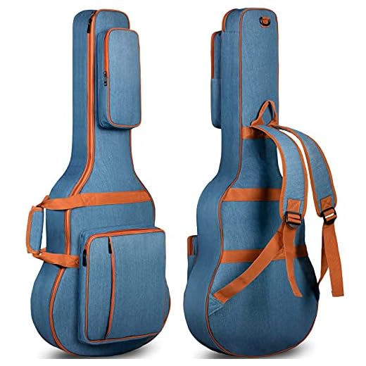 CAHAYA Funda de Guitarra Acústica de Mezclilla Transpirable Bolsa Guitarra Acolchada 8mm para Guitarra Acústica Clásica de 40 41 42 Pulgadas Modelo CY0254