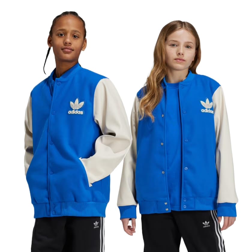 adidas ORIGINALS UNISEX BIG KIDS ADICOLOR JACKET, BLUE, SMALL