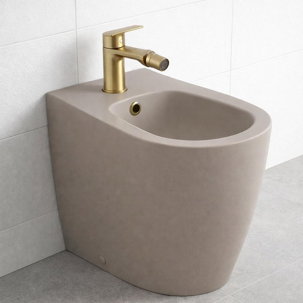 Vetrineinrete® Rubinetto per bidet miscelatore monocomando moderno da bagno in oro opaco