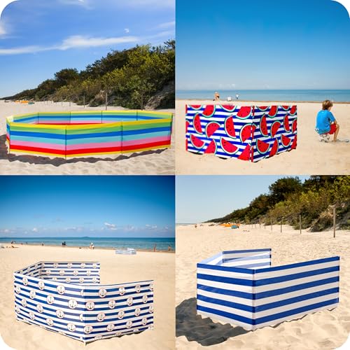 Garronda Strand Windschutz Sichtschutz 8m lang Plus Gummihammer GAEX001 (Streifen, 8 m)