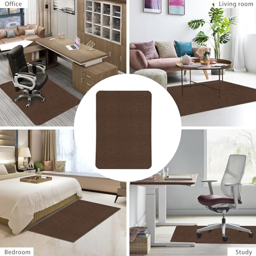 Image of Sycoodeal Office Chair Mat for Hardwood Floor,Office Computer Gaming Chair Mat for Tile Floor,Large Floor Protector Rug,Anti-Slip,Easy to Clean,Coffee(48 inchx36 inch)