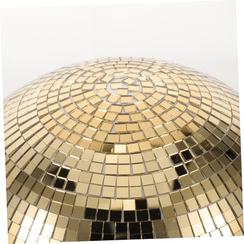 DOITOOL - 3 piezas de adorno colgante esférico semiesférico de vidrio dorado con espejo, para decoración mural, fácil instalación, ideal para salas de estar y bodas, diseño moderno y de moda miniatura 3