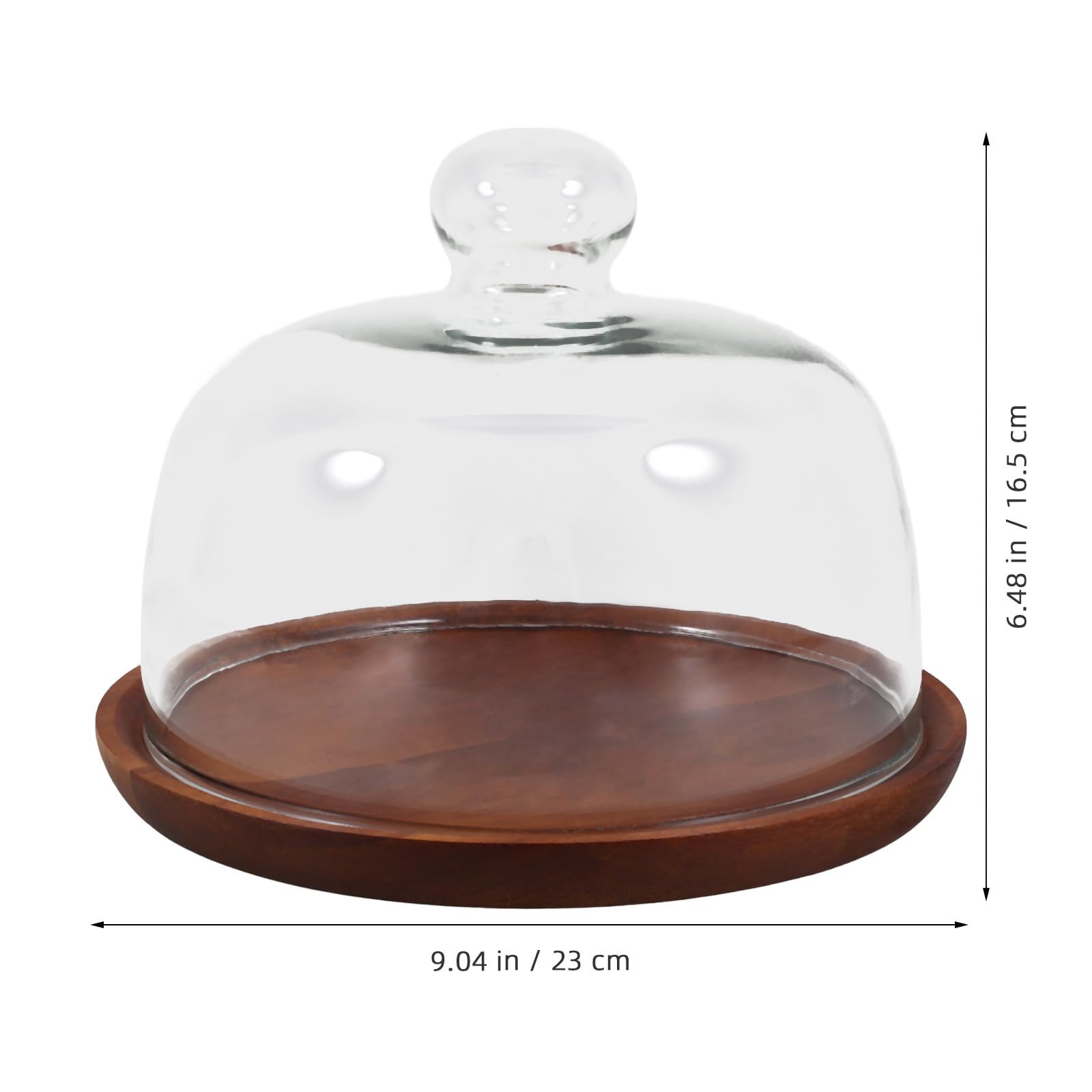 Gadpiparty Cúpula de Vidrio para Exhibir Pasteles y Galletas Bandeja de Madera Diseño Elegante para Bodas y Fiestas