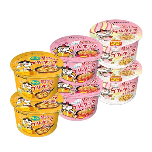 【公式】ブルダック炒め麺 BIGカップ味比べ6食セット（チーズ×カルボ×クリームカルボ 3種類×2食ずつ）のサムネイル