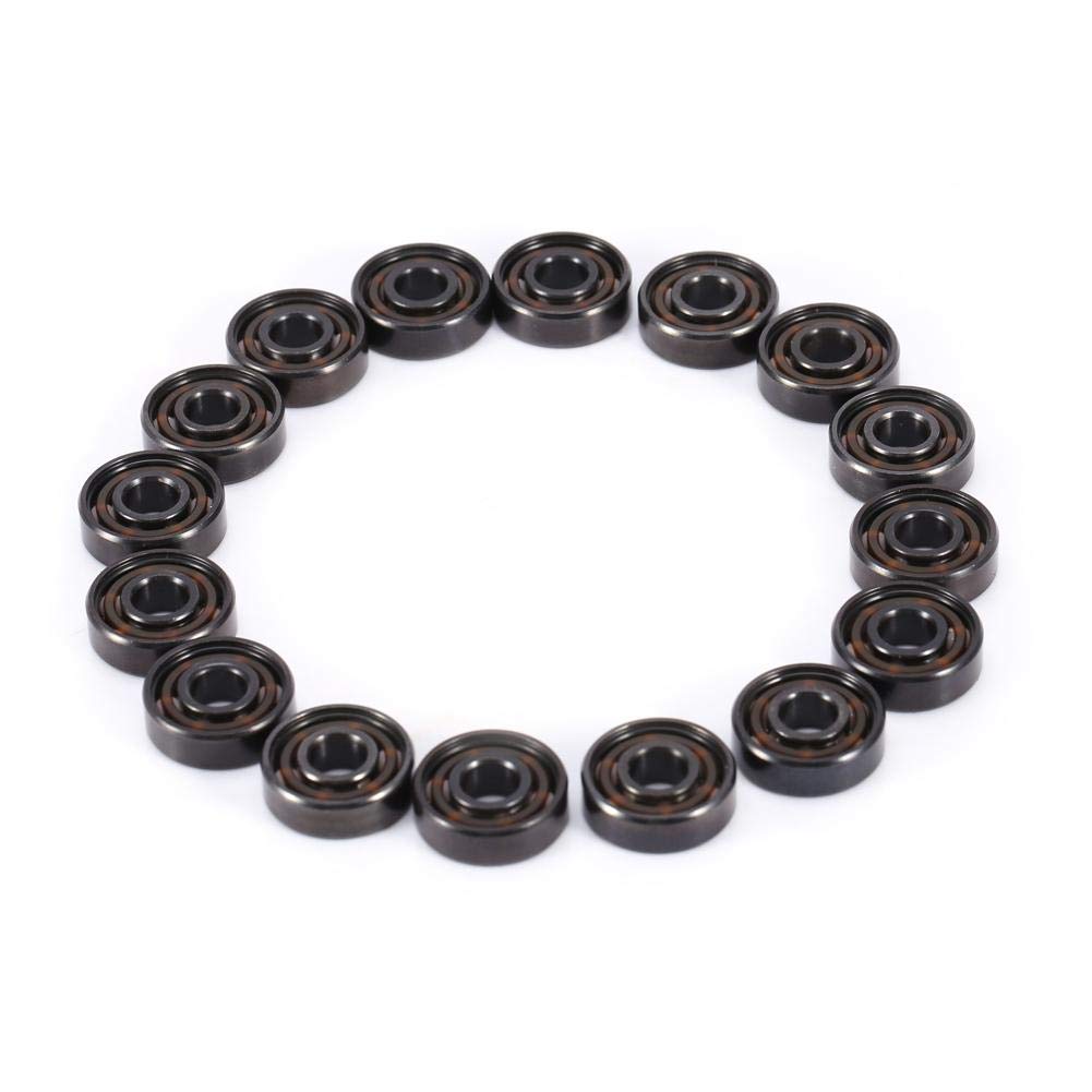 16pcs/Set Inline Skate Roller High Speed 608 Roulements Céramique Bouclier Simple Côté