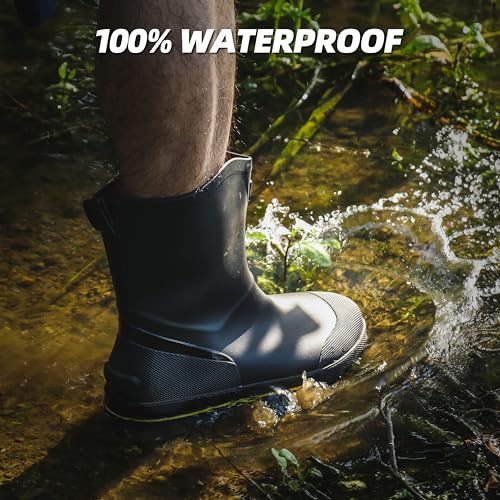 Men's Waterproof Rain Boots – Anti-Slip PVC Rain Work Boots with Reinforced Toe & Heel – Durable Lightweight Ankle Boots for Fishing, Gardening, Farm, Boat & Outdoor Jobs3