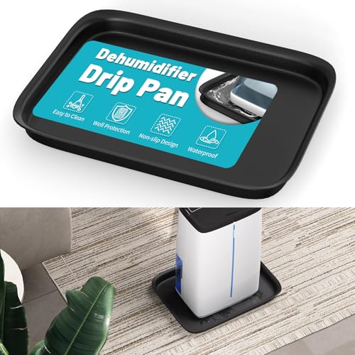 Chiligent Dehumidifier Drip Pan, Hard Plastic Non-Slip Large Drip Tray with Raised Edges, Inner Diameter 13