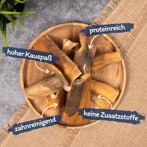 Lyra Pet® 10 kg Rinderkopfhaut 10000 g Goldbraun Kaustreifen Kausnack Leckerli Hundefutter