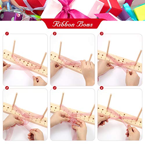 Mudder Bow Maker For Ribbon For Wreath Wooden Bow Making Tool With Bow Wire And Twist Tie For Creating Present Bows Hair Bows Corsages Christmas Wreaths Various Crafts Holiday Party Decorations Supplies thumb #4