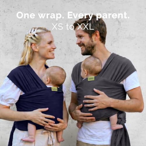 Image of Boba Baby Wrap Carrier - Original Baby Sling Carrier for Newborns (7-35 lbs), Soft, Secure, Hands-Free & Ergonomic, Ideal for Comfortable Bonding, New Parents (Organic Dark Grey)