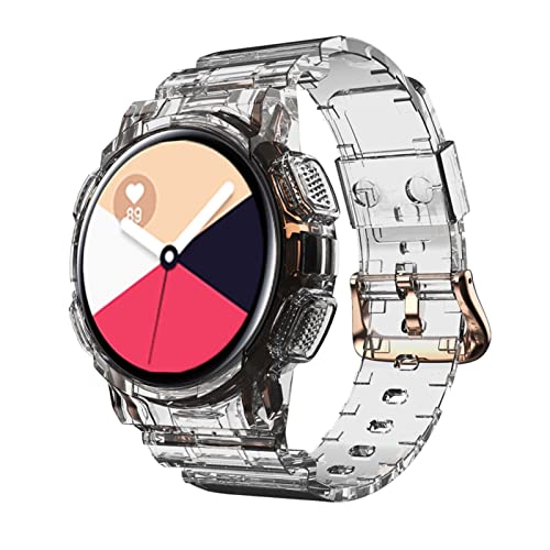 GDNIA Straps+Case for Samsung Galaxy Watch Active 2 40mm Full Cover TPU Transparent Smart Watchband Bracelet Bumper Combination (Color : Gray, Size : for Active 2 40mm)