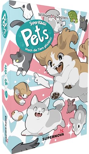 HeidelBär Games Super Kawaii Pets – Divertido Juego de Cartas con Lindas Mascotas – Juego Familiar fácil con Dulces Obras de Arte de Animales – Alemán – 1-4 Jugadores – A Partir de 8 años
