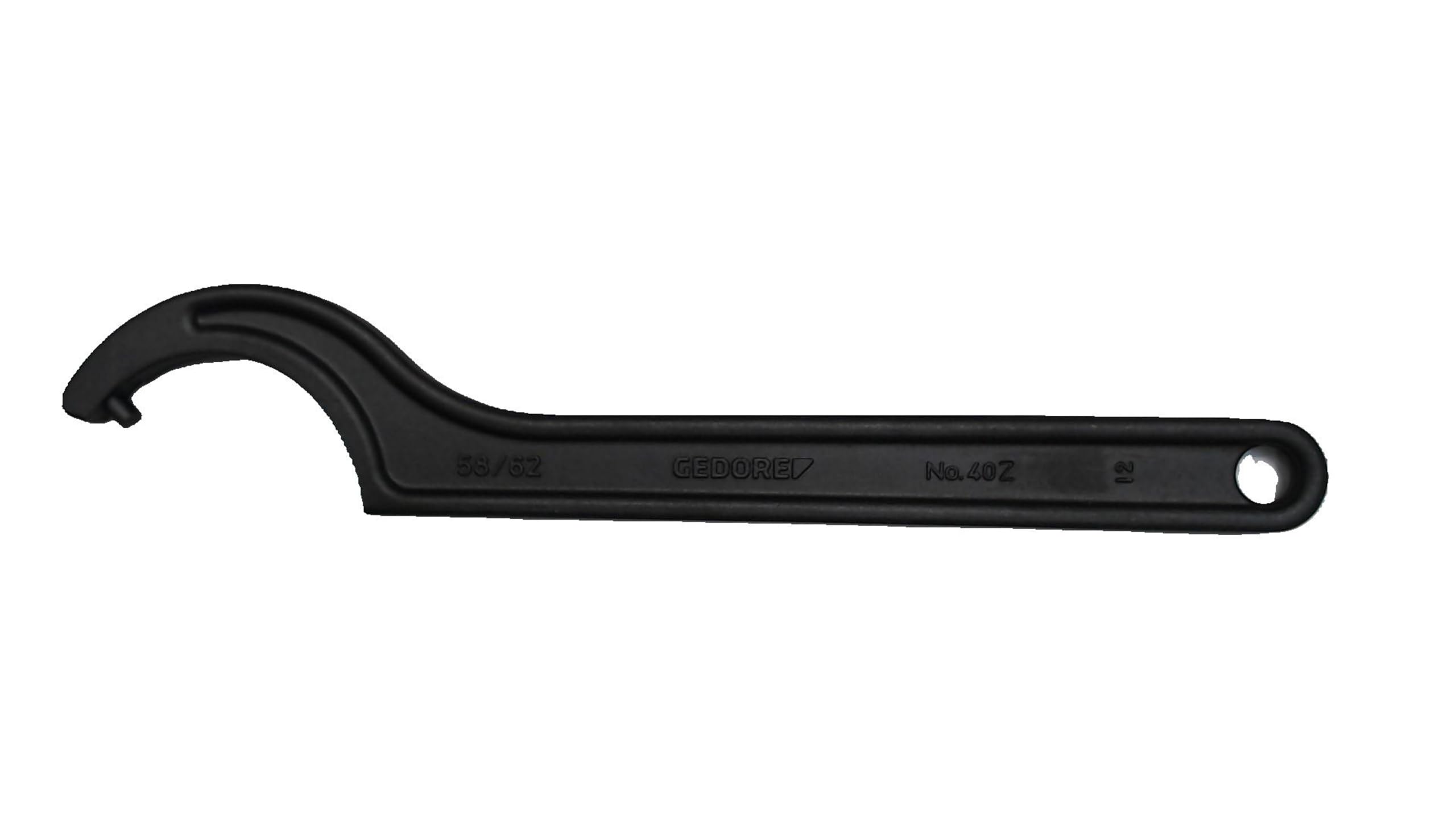 GEDORE Hook spanner with lug, for Slotted nuts, AF 58-62 mm, Tip dia. 5 mm, Ratchet spanner, 40 58-62