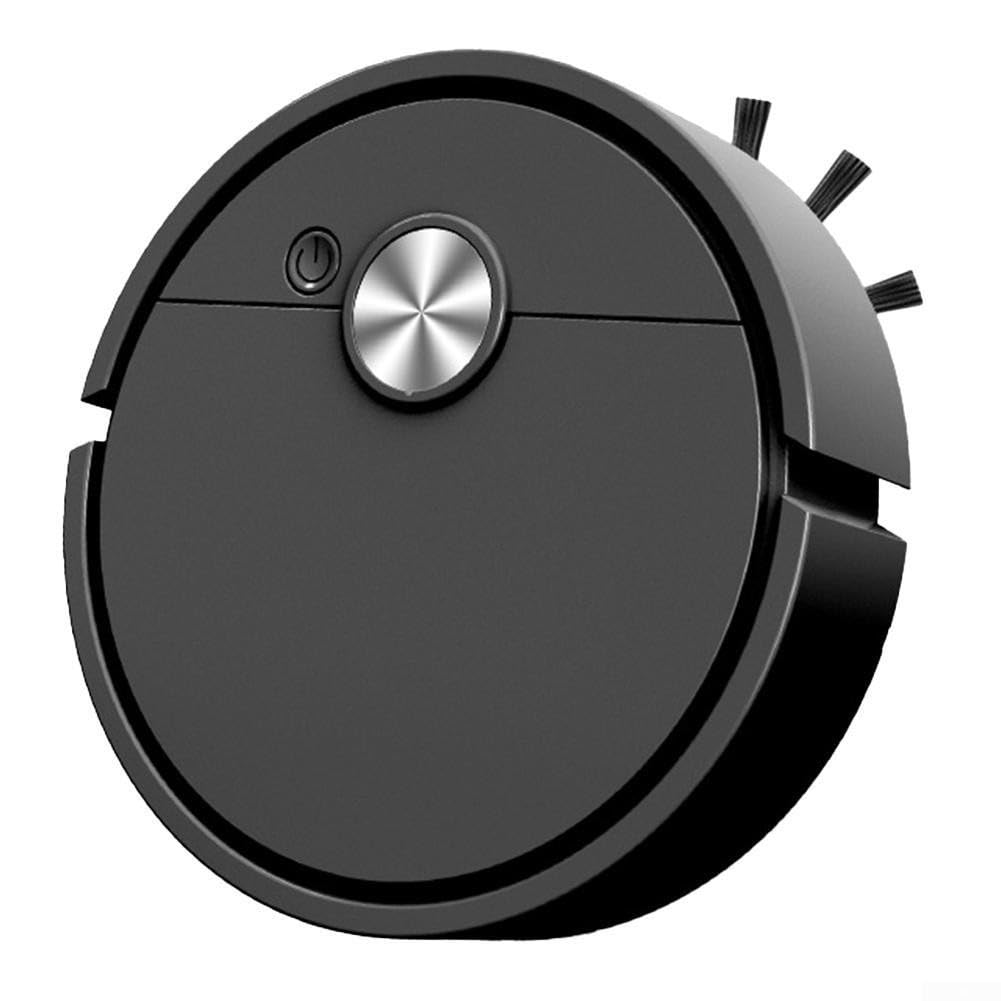 Robot aspirador inteligente 3 en 1 para eliminar eficazmente el polvo, la suciedad y el pelo de mascotas de los pisos (negro)