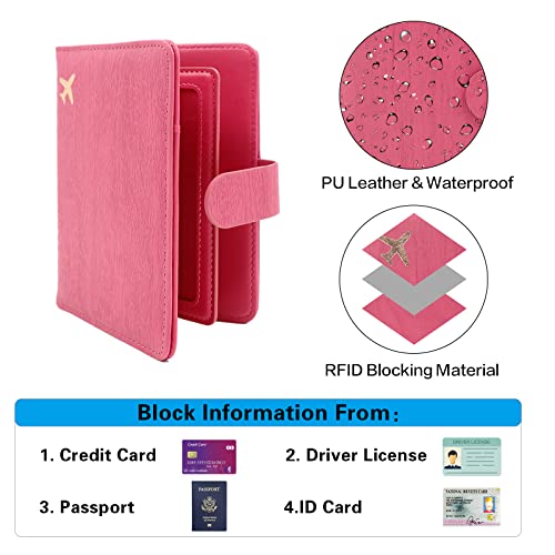 Image of Melsbrinna Rfid Passport Holder for Travel women /Men, Cute Passport Wallet Rfid Blocking Card Slots, Rfid Passport Cover /CaseTravel Wallet, Passport Book Holder, Pink1, Cute