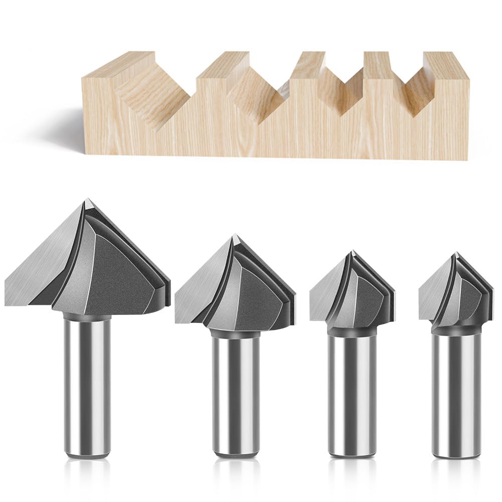 90-Grad-Fasenfräser – 6 mm und 12 mm Schaft, V-Nut-Gravierwerkzeug, 1 Stück(12x31.8mm)