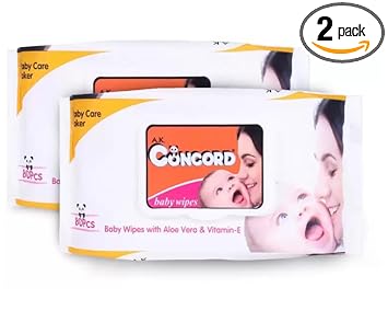 Concord Baby Wipes, Pack of 2, 80 Wipes Each, Total 160 Wipes (80 Wipes(Pack of 2))