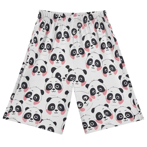 ALAZA Cute Panda White Stylish Pajama Shorts Sleep Shorts Pant Lounge Pajama Bottoms Elastic Waist with Pockets - Main Image