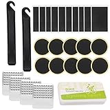 Metallraspel und Reifenheber: Die Metallraspel funktioniert effektiv bei der Reinigung und Polierung des Bereichs um die Reifenpanne, die es ermöglicht, fest am Schlauch zu haften. Sie können es verwenden, um den Bereich etwas größer zu polieren, als der Flicken, den Sie verwenden werden, dann wird das Flicken einfacher auftragen. Der Reifenheber kann Ihnen helfen, die Reifen zu entfernen.