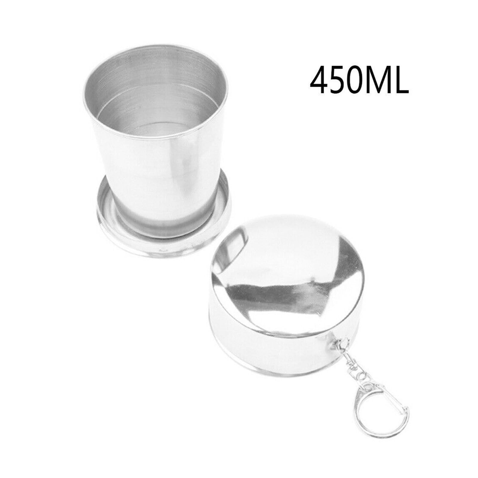 Zusammenklappbarer Edelstahlbecher Handbecher aus Edelstahl | Zusammenklappbarer Teleskopbecher. Zusammenklappbarer Becher(450ml)