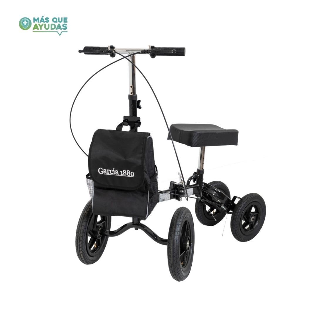 Patinete de Rodilla Todoterreno con Ruedas XL, Cesta Extraíble, Frenos Dobles y Manillar Ajustable, Recuperación de Lesiones en Tobillo y Pie, Peso Máximo 136 Kg