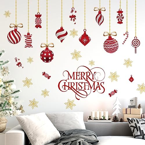 clothmile 2 Sheets Christmas Wall Decals Christmas Light