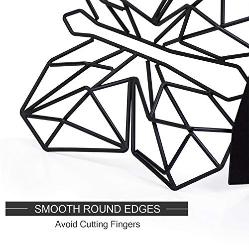 Alsonerbay Bookends Geometric Decorative Metal Book Stoppers Abstract Creative Book Supports, Book Holders For Shelves, Butterfly Book Ends For Office 1 Pair (Black) #TOP3