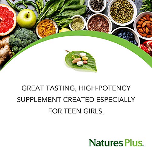 Natures Plus 3000 Power Teen For Her Chewable - 60 Vegetarian Tablets - Wild Berry - High Potency Multivitamin thumb #2