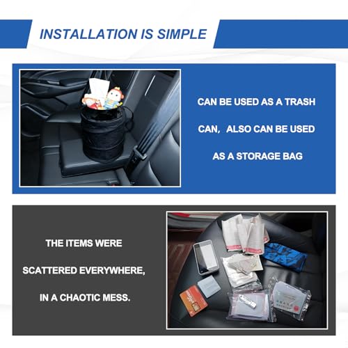 Image of Collapsible Pop-Up Car Trash Can Waterproof Car Garbage Bin and Trash Container for SUV Truck Travel Camping Black