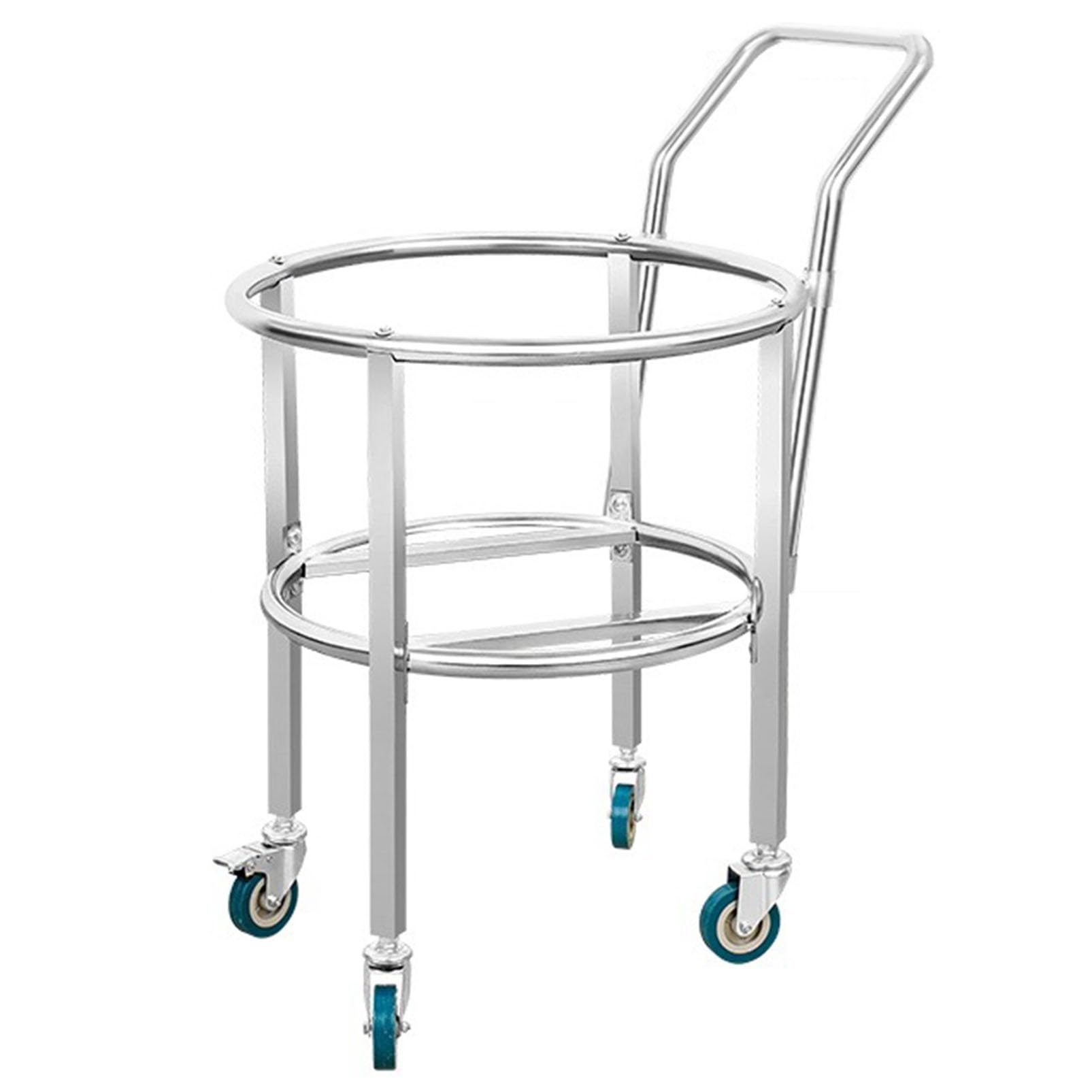 Zykuosus Heavy Duty Stainless Steel Barrel Dolly Cart with Swivel Casters For rial and Commercial Use