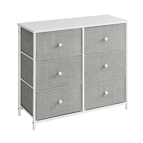 SONGMICS Commode, Meuble de Rangement avec 6 Tiroirs en Tissu, Meuble à Tiroirs avec Cadre...