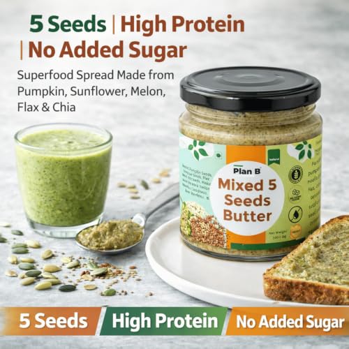 Image of Plan B Mixed Seeds Butter | 200g Jar | 5-Seed Blend Spread | Pumpkin, Sunflower, Melon, Flax & Chia | High Protein | Gluten-Free