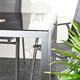 Ultranatura Aluminium Glastisch, Korfu Serie, 150 x 96 x 73 cm - 7