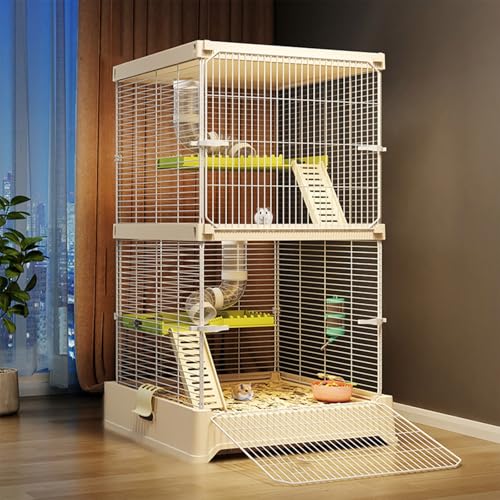 リス モモンガ ケージ たて 大型 引き出し トレー イージーホーム フクロモモンガ シマリス デグー フェレット 小動物 ゲージ 大きい 縦長 金網 (高さ81 cm 4層ホワイト)