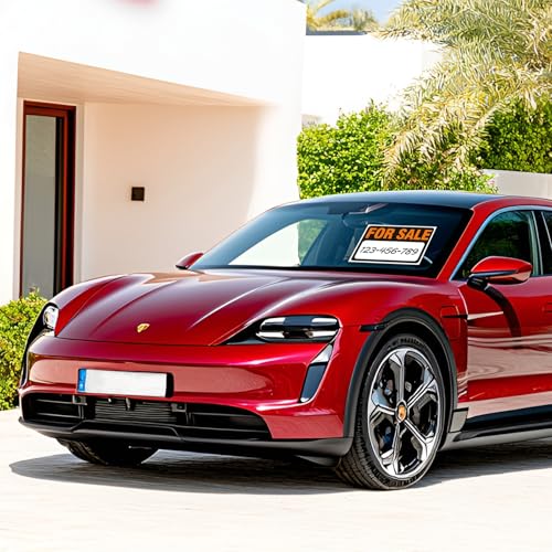 2 pack for sale sign car sticker 1234 x 834 premium self-adhesive vinyl sale sign decal for garages boats large space for handwriting yellow vpd7 topdeal888