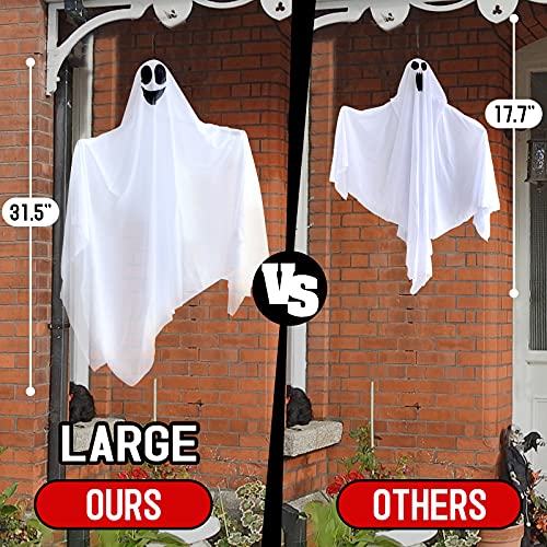 Hidreas 4 Pcs 31.5" Hanging Ghosts Halloween Decorations Outdoor, Flying Ghosts Outdoor Halloween Decorations For Garden Yard Patio Lawn Decor #TOP3