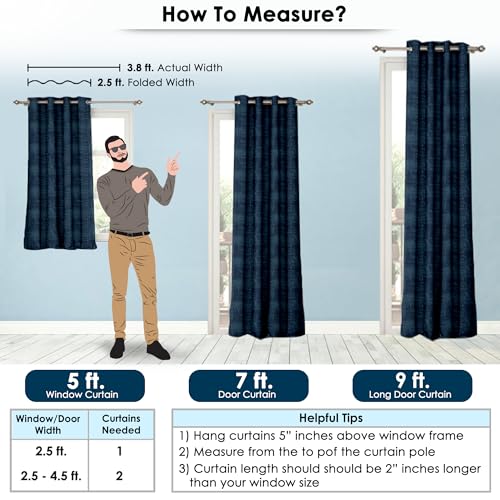 Image of Story@Home Blackout Window Curtains 5 Feet Long Set of 1 | Abstract Printed | 95% Room Darkening Curtain | Thermal Insulated Curtain for Living Room | (118 X 152 Cm, Blue) | Perfect for Home Decor