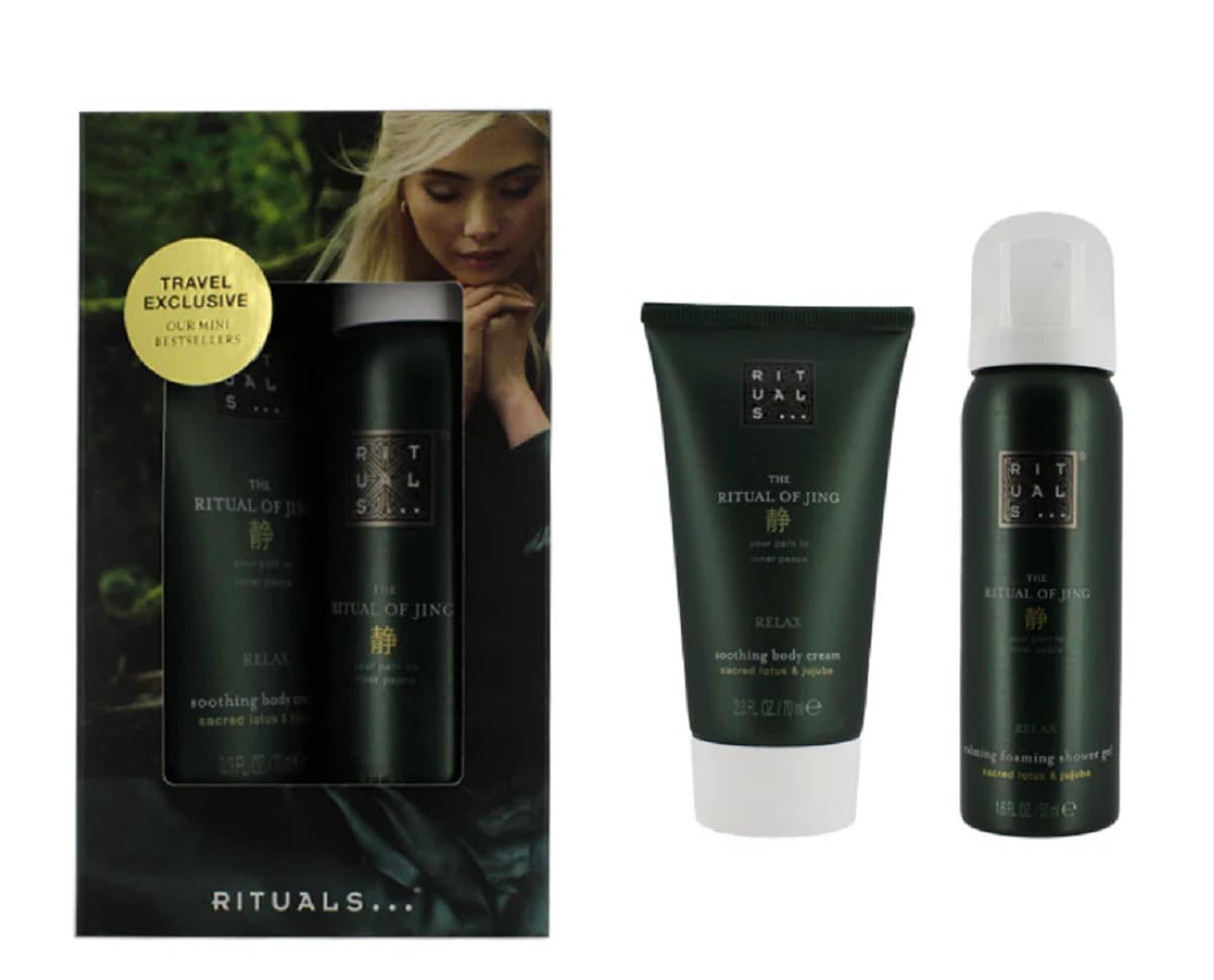 RITUALS The Ritual of Jing Body Care Set Calming Shower Gel 50ml Soothing Body cream 70ml Travel Size Box set