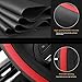 Achiou Leathe Steering Wheel Cover with Red Lines, Universal Steering Wheel Wrap Suitable for 14.5-15.25 Inch, Soft Comfortable and Breathable Car Accessories