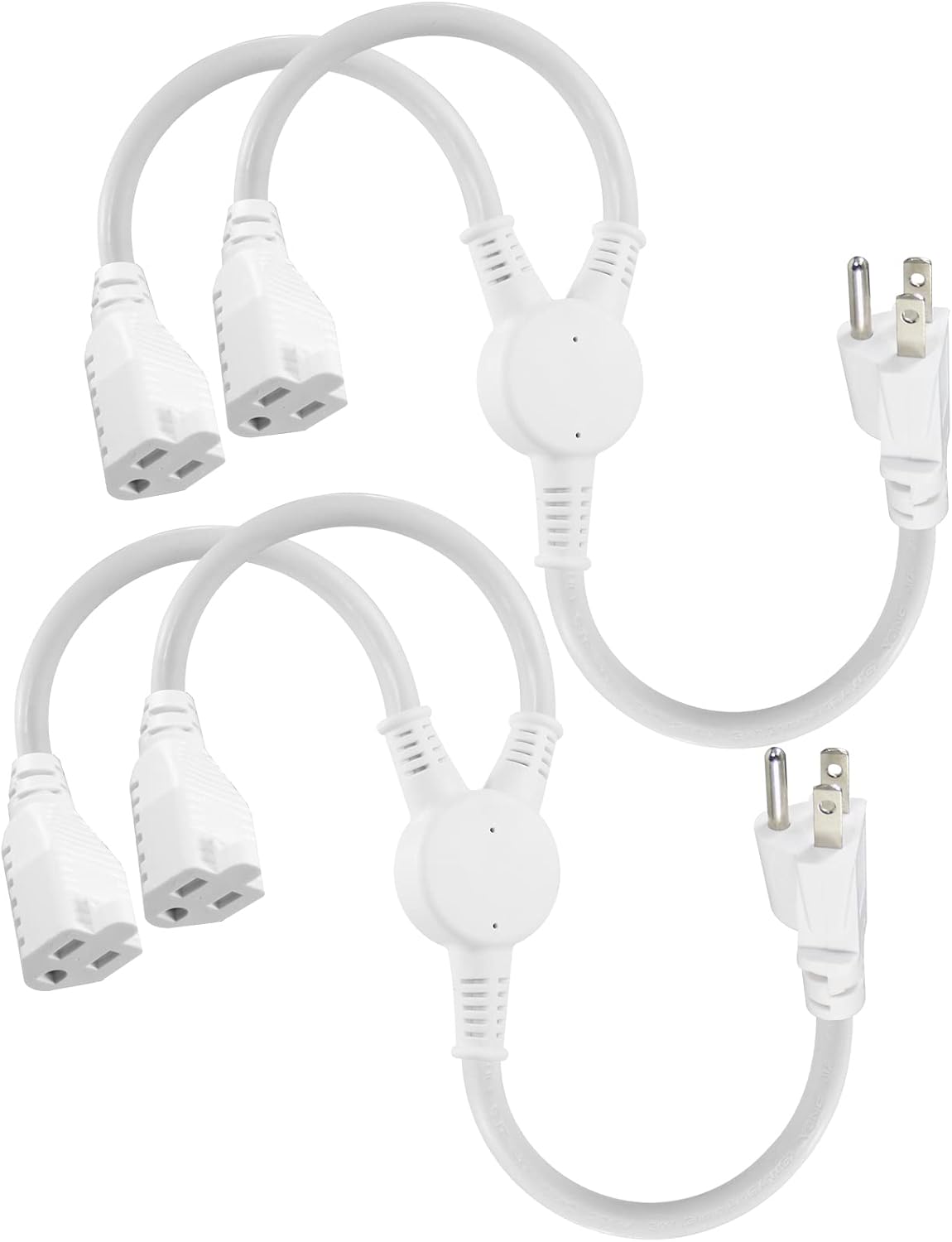 KUNCAN Power YSplitter Extension Cord 1FT 16AWG 2Outlet