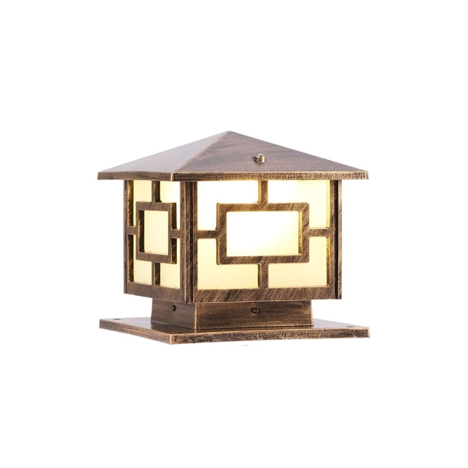 TRDEWR (25x25x25CM) Decorative Column Light Fence Square Landscape Pillar Door Lamps Outdoor Garden Lighting Efficiently Utilize Sunlight
